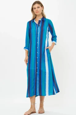 Oliphant Shirt Dress Midi- Meko Blue