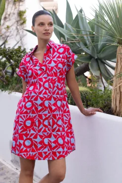 Oliphant Shirt Dress Mini- Eclipse Red
