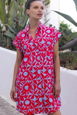 Oliphant Shirt Dress Mini- Eclipse Red