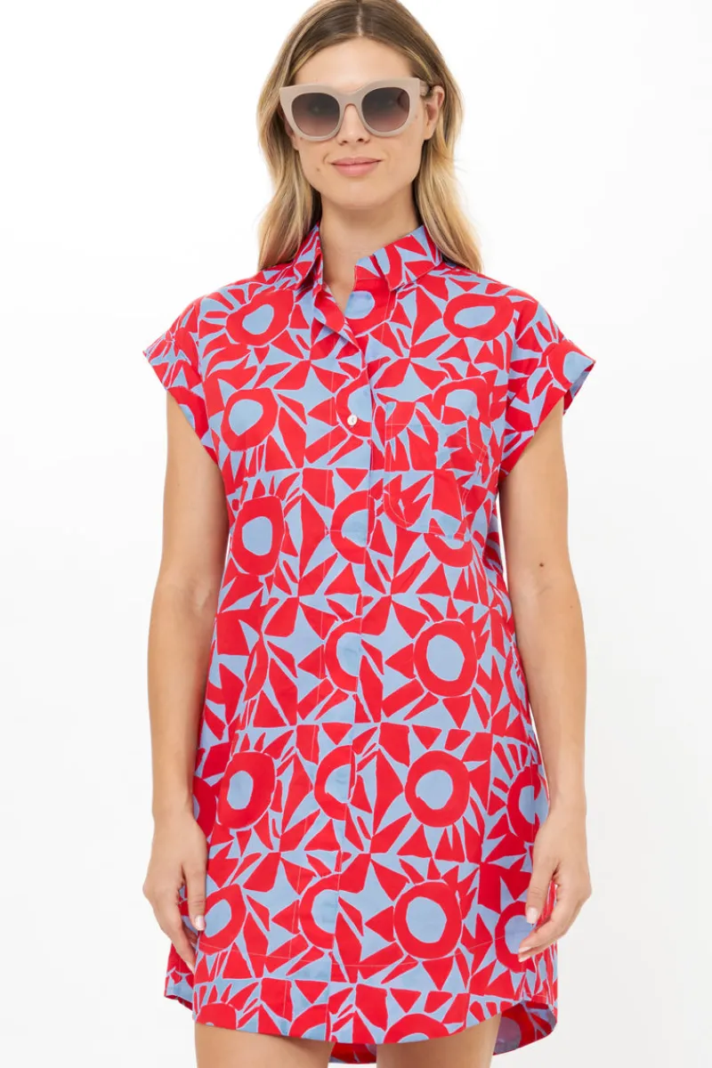 Oliphant Shirt Dress Mini- Eclipse Red