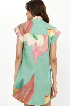 Oliphant Shirt Dress Mini- Hibiscus Sage