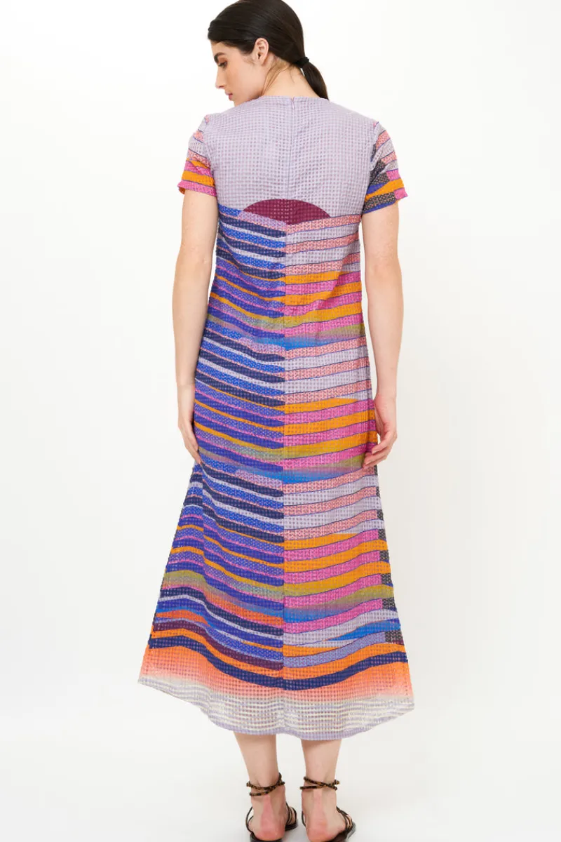 Oliphant Short Sleeve Shift Maxi- Solstice Blue