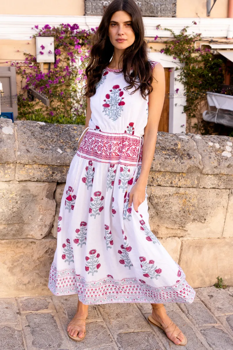 Oliphant Sleeveless Piped Maxi- Napa Red