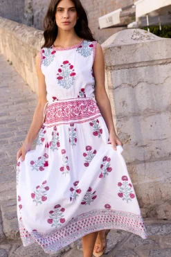 Oliphant Sleeveless Piped Maxi- Napa Red