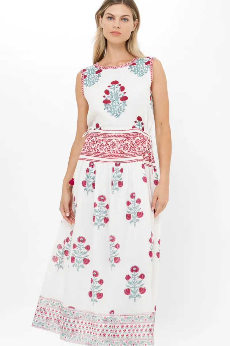Oliphant Sleeveless Piped Maxi- Napa Red