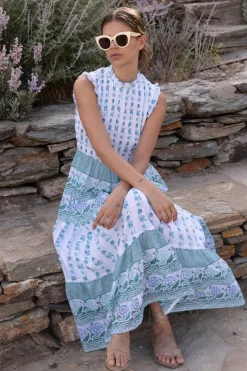 Oliphant Sleeveless Smocked Maxi- Boreggo Green