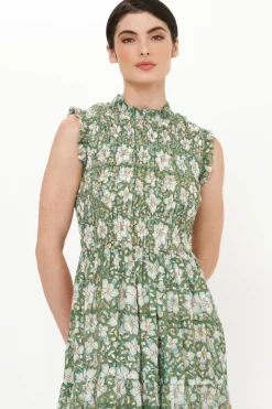 Oliphant Sleeveless Smocked Maxi- Ivy Olive