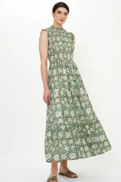Oliphant Sleeveless Smocked Maxi- Ivy Olive