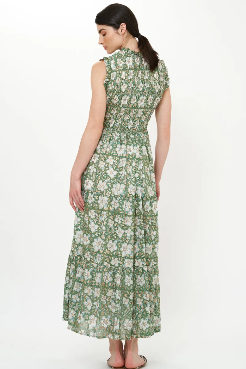 Oliphant Sleeveless Smocked Maxi- Ivy Olive