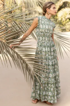 Oliphant Sleeveless Smocked Maxi- Ivy Olive