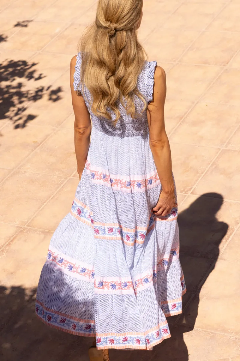Oliphant Sleeveless Smocked Maxi- Jungi Peach