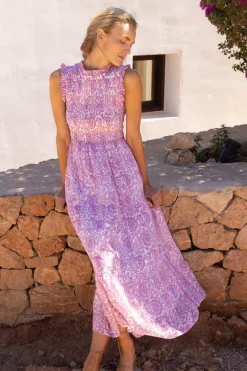 Oliphant Sleeveless Smocked Maxi- Malta Pink