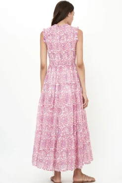 Oliphant Sleeveless Smocked Maxi- Malta Pink