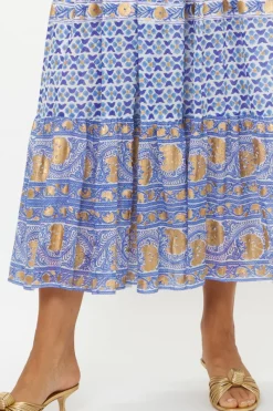 Oliphant Sleeveless Smocked Maxi- Veranda Blue
