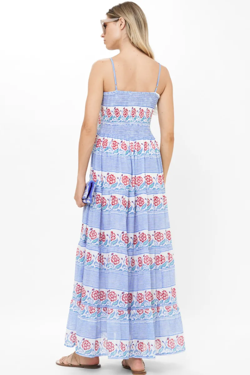 Oliphant Smocked Back Maxi- Borrego Navy