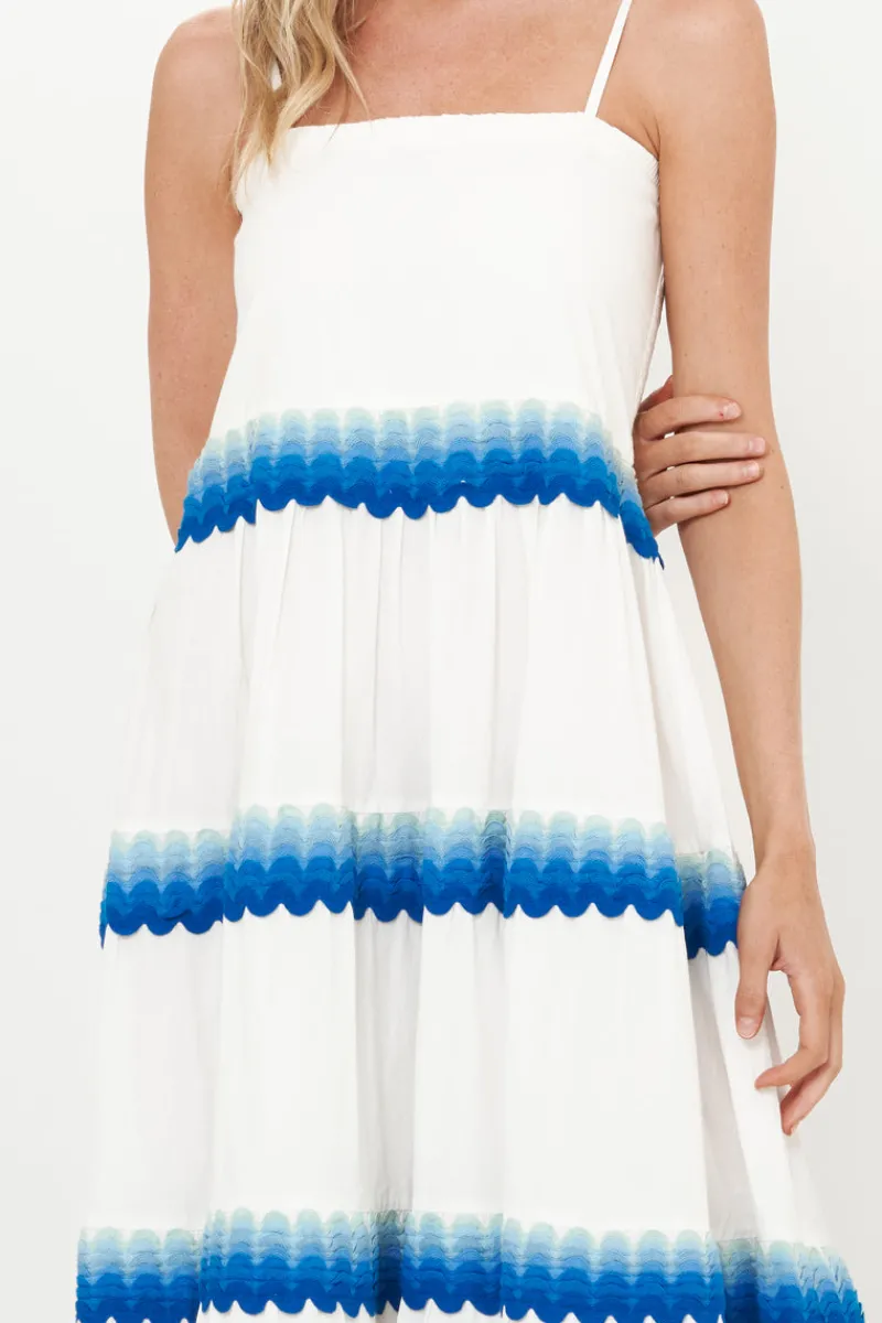 Oliphant Smocked Back Maxi- Pacifica Blue