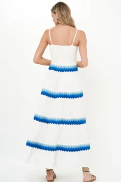 Oliphant Smocked Back Maxi- Pacifica Blue
