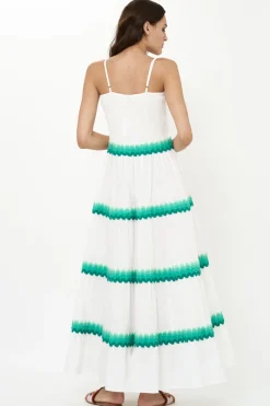 Oliphant Smocked Back Maxi- Pacifica Aqua