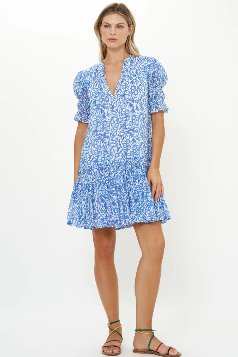 Oliphant Smocked Drop Mini- Cypress Blue