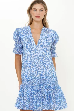 Oliphant Smocked Drop Mini- Cypress Blue