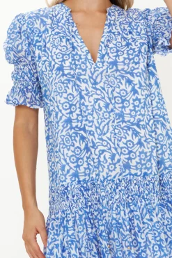 Oliphant Smocked Drop Mini- Cypress Blue