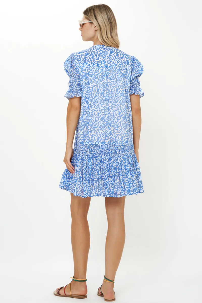 Oliphant Smocked Drop Mini- Cypress Blue