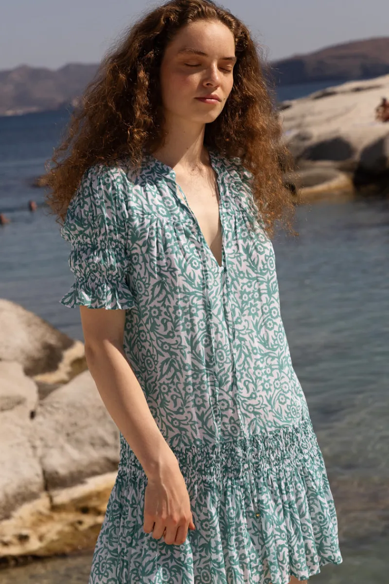 Oliphant Smocked Drop Mini- Cypress Jade