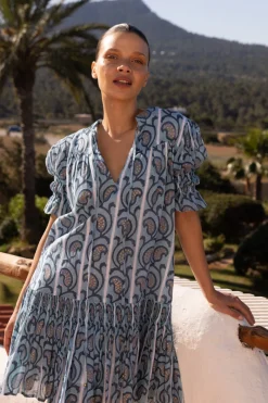 Oliphant Smocked Drop Mini- Goa Blue