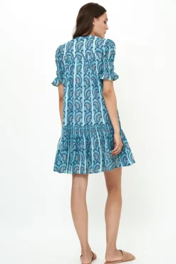 Oliphant Smocked Drop Mini- Goa Blue