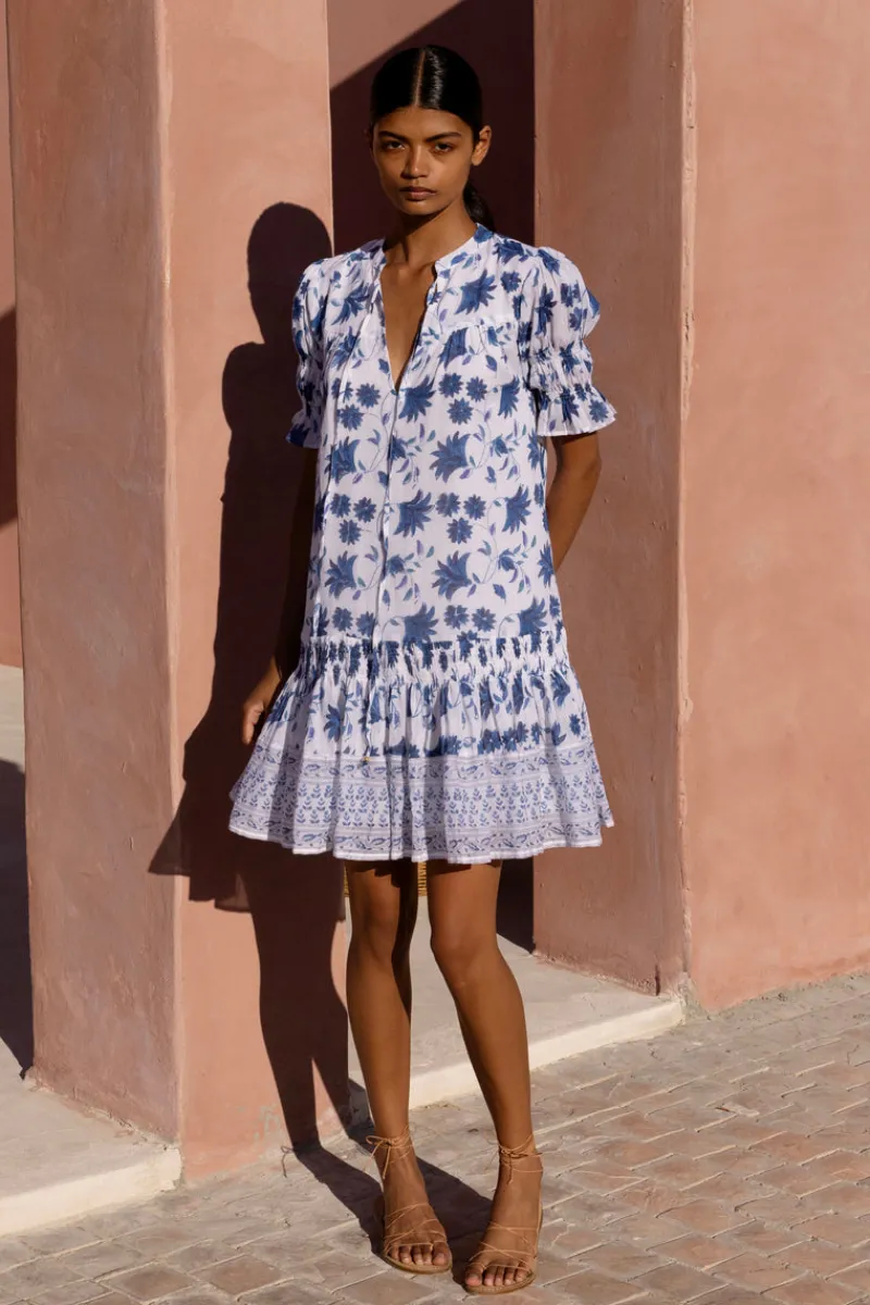Oliphant Smocked Drop Mini- Marion Blue