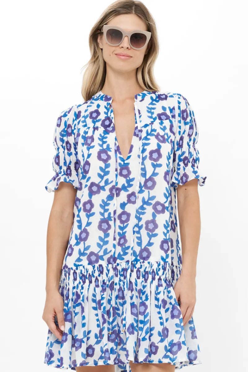 Oliphant Smocked Drop Mini- Toscana Blue