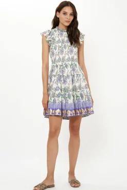 Oliphant Smocked Flirty Short- Presidio Blue