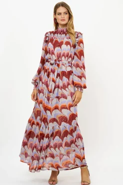Oliphant Smocked Neck Maxi- Venice Cognac
