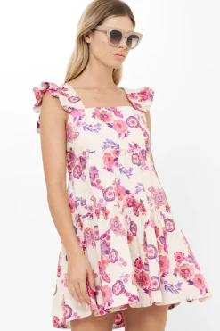 Oliphant Smocked Square Neck Mini- Pretoria Pink