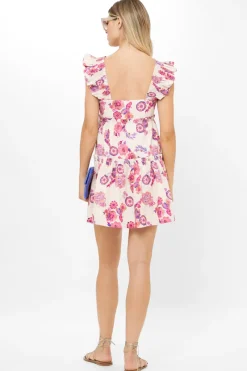 Oliphant Smocked Square Neck Mini- Pretoria Pink