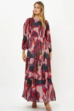 Oliphant Smocked Top Maxi- Arabia Crimson