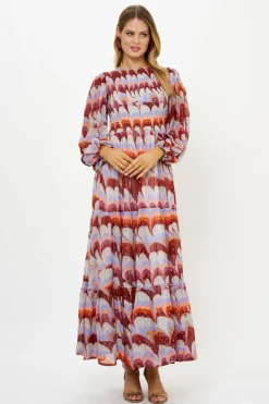 Oliphant Smocked Top Maxi- Venice Cognac
