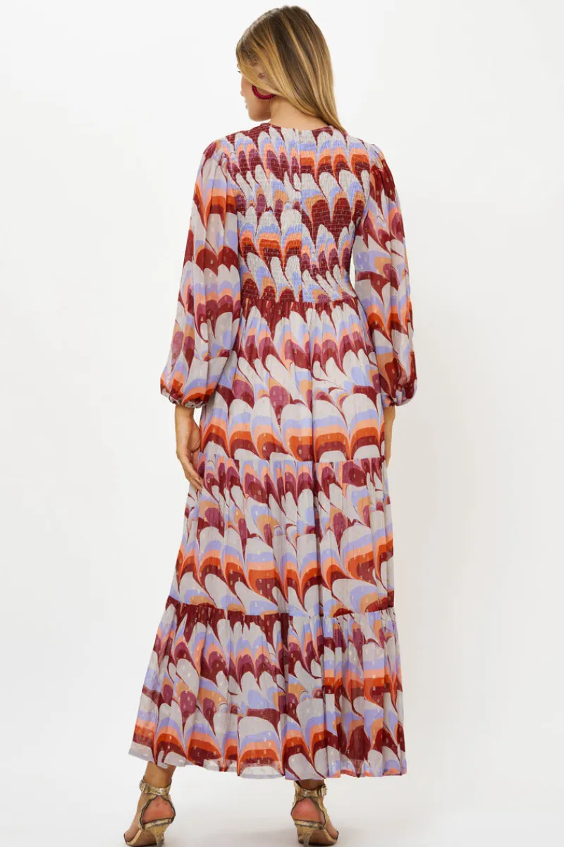 Oliphant Smocked Top Maxi- Venice Cognac