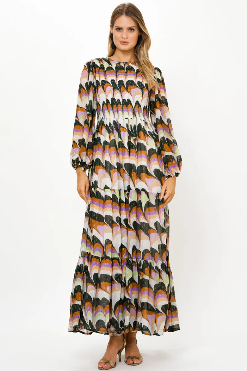 Oliphant Smocked Top Maxi- Venice Lime