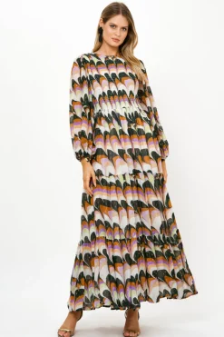 Oliphant Smocked Top Maxi- Venice Lime