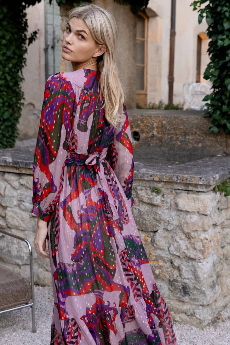 Oliphant Tie Back Maxi- Arabia Crimson