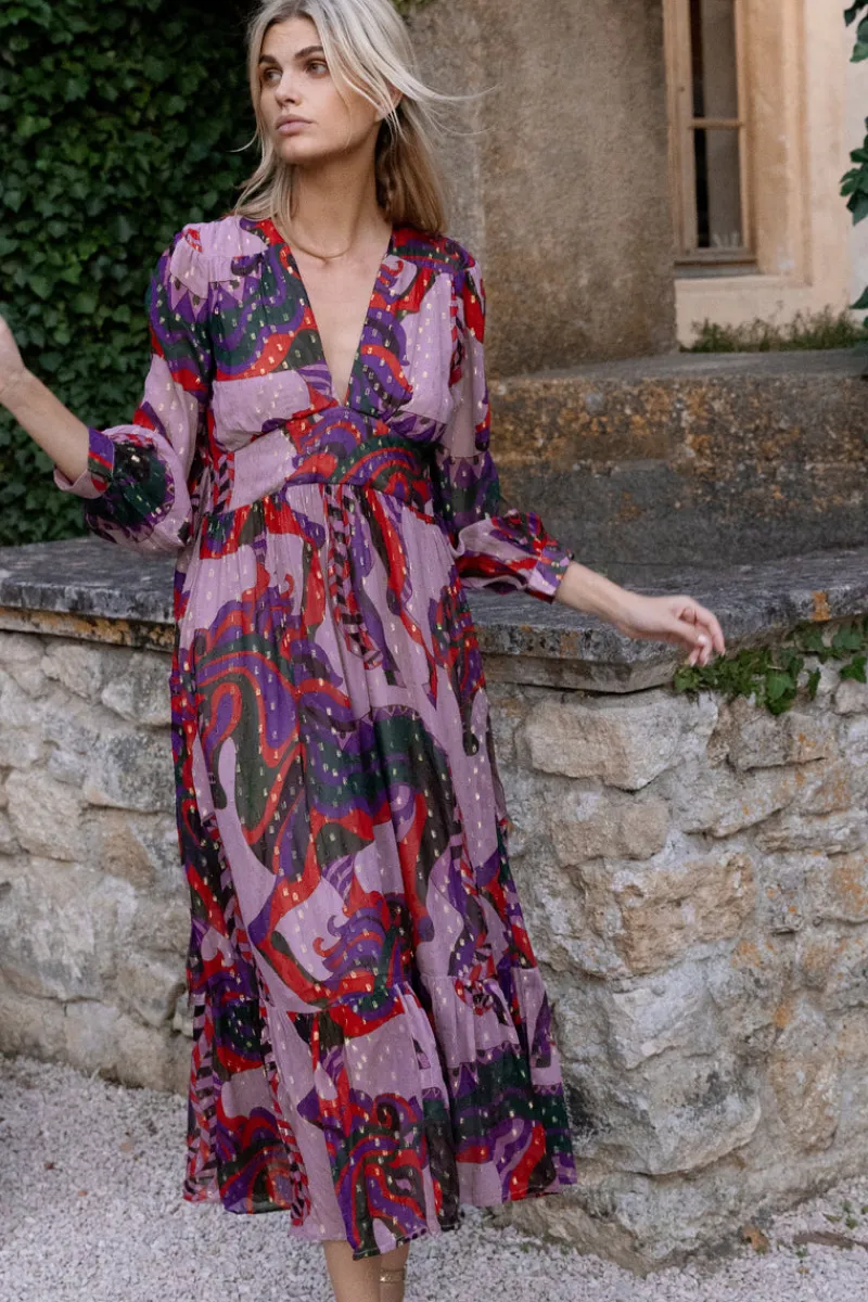 Oliphant Tie Back Maxi- Arabia Crimson