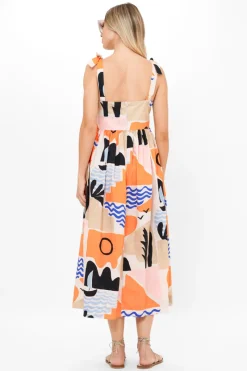 Oliphant Tie Strap Pocket Midi- Riviera Orange