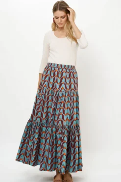 Oliphant Tiered Maxi Skirt- Tulip Orange