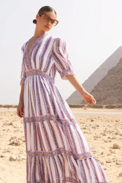 Oliphant V-Neck Cuffed Maxi- Haveli Peri