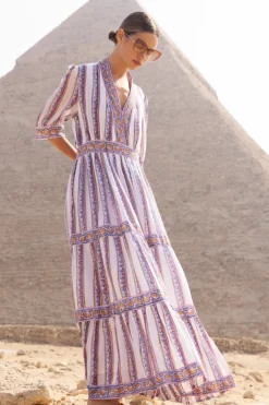 Oliphant V-Neck Cuffed Maxi- Haveli Peri