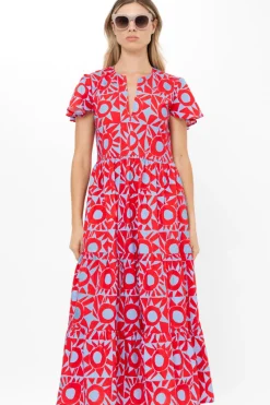 Oliphant V-Neck Maxi- Eclipse Red