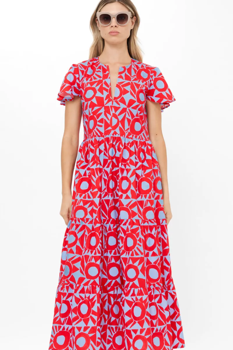 Oliphant V-Neck Maxi- Eclipse Red