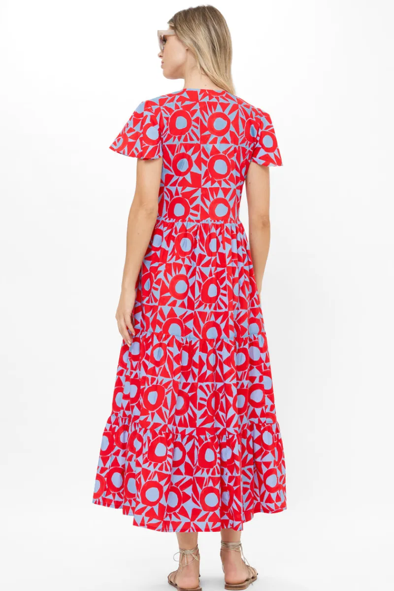 Oliphant V-Neck Maxi- Eclipse Red