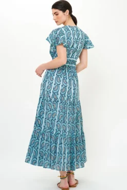 Oliphant V-Neck Maxi- Goa Blue